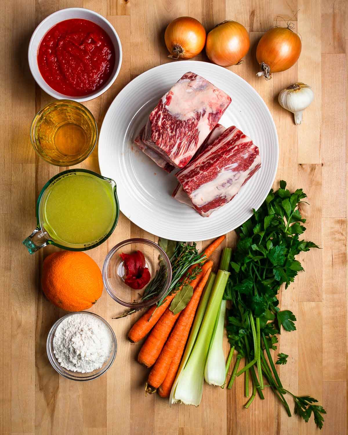 Overhead shot of ingredients.