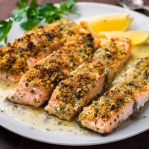 Salmon oreganata recipe featured image.