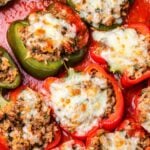 Italian stuffed peppers recipe Pinterest image.