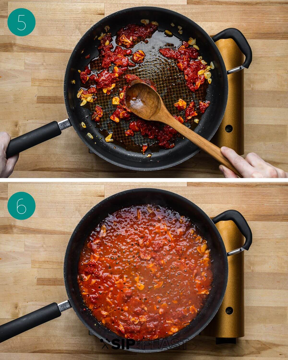 Recipe process shot collage group number three.