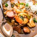 Gumbo recipe Pinterest image.