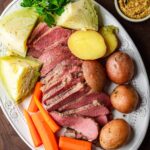 Corned beef and cabbage Pinterest image.