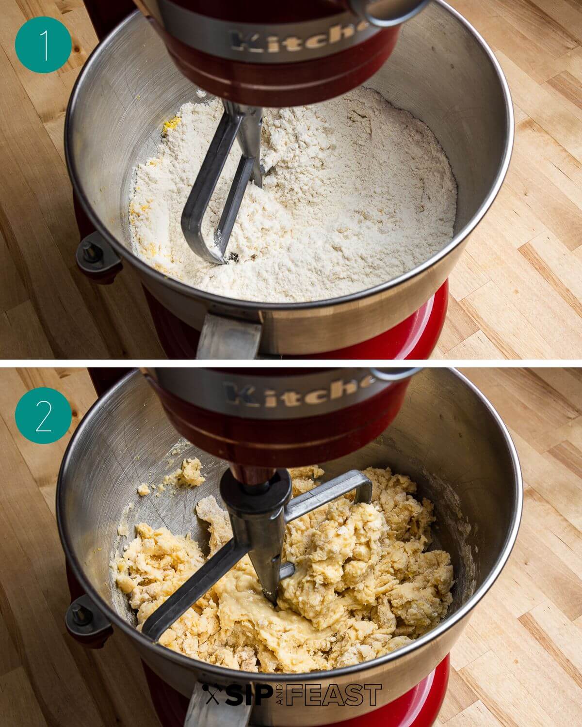 Easter bread recipe process shot collage group number one.