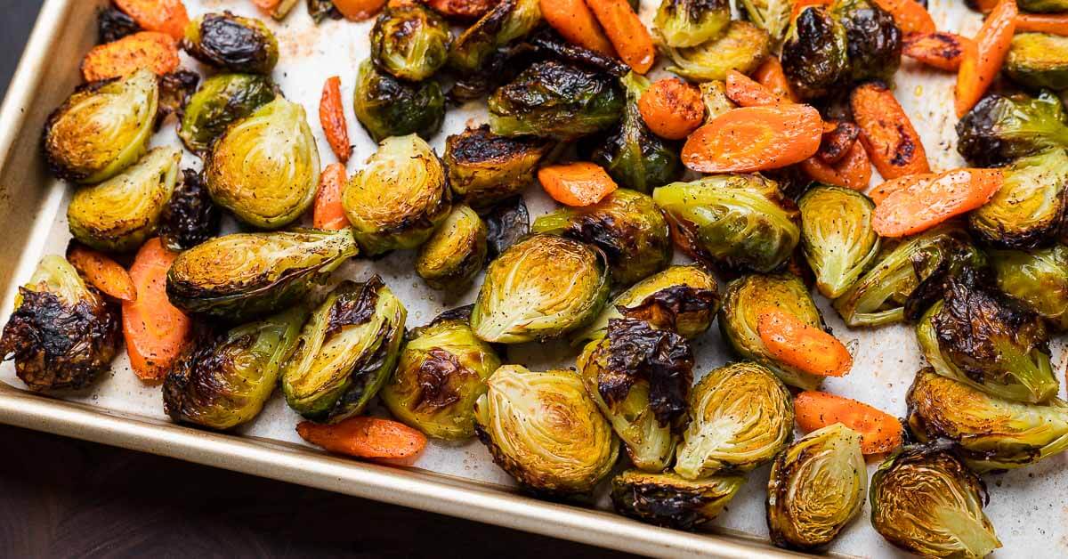 Roasted Brussels Sprouts and Carrots Sip and Feast