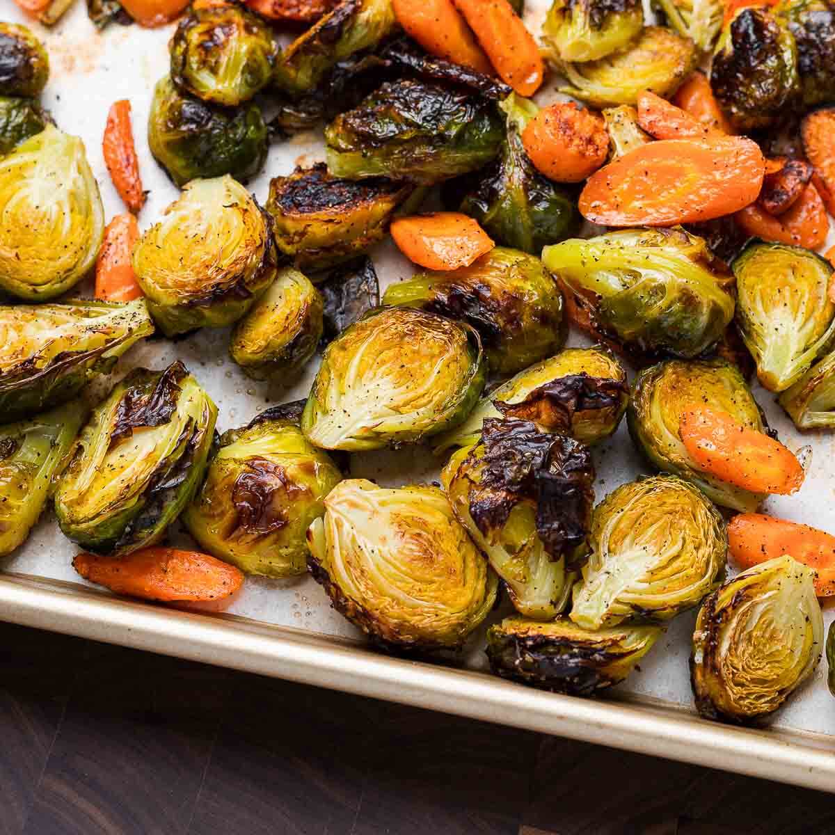 Roasted Brussels Sprouts and Carrots Sip and Feast