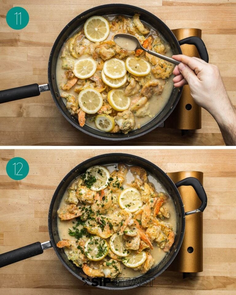 Shrimp Francese Sip and Feast