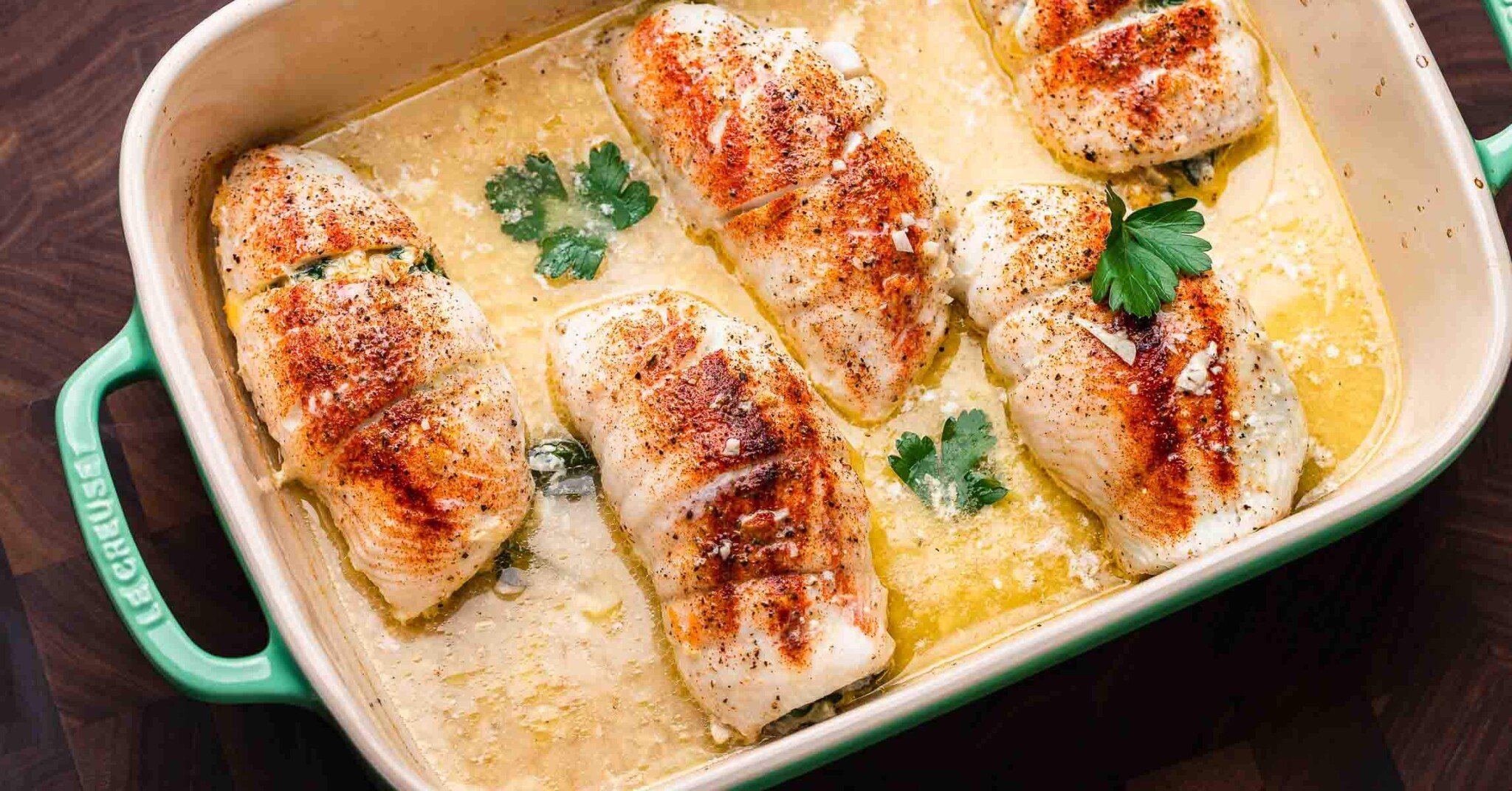 Spinach Stuffed Flounder Sip and Feast