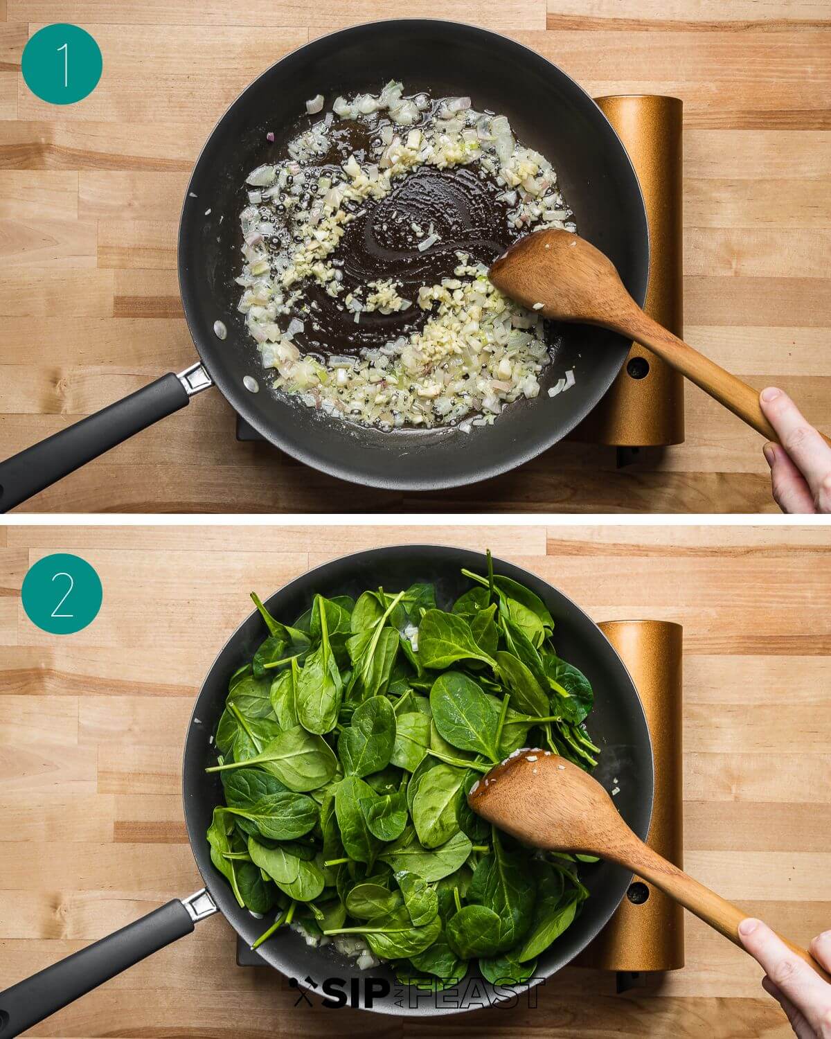 Spinach stuffed flounder recipe process shot collage group number one.