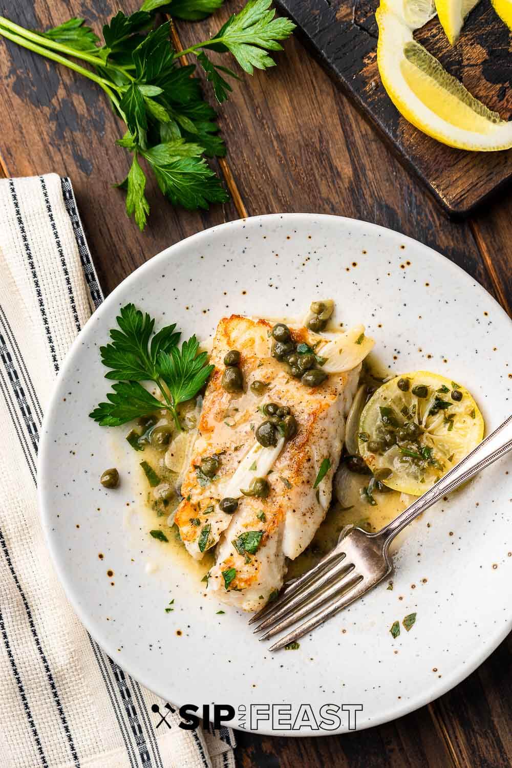 Cod Piccata - Sip and Feast