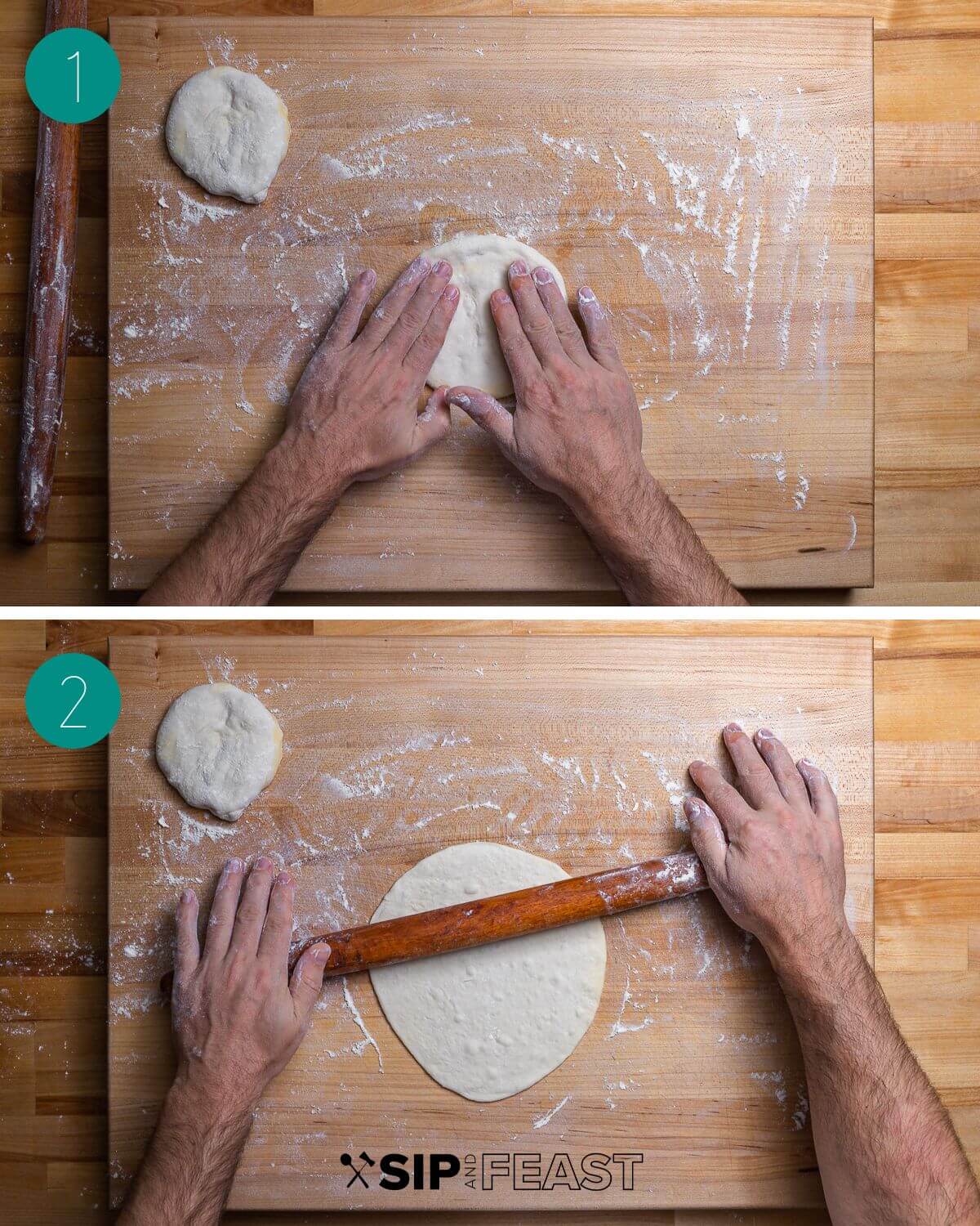 Panzerotti recipe process shot collage group number one.
