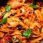Chicken cacciatore pasta Pinterest image.