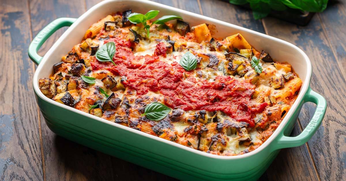 Baked Eggplant Pasta Sip and Feast