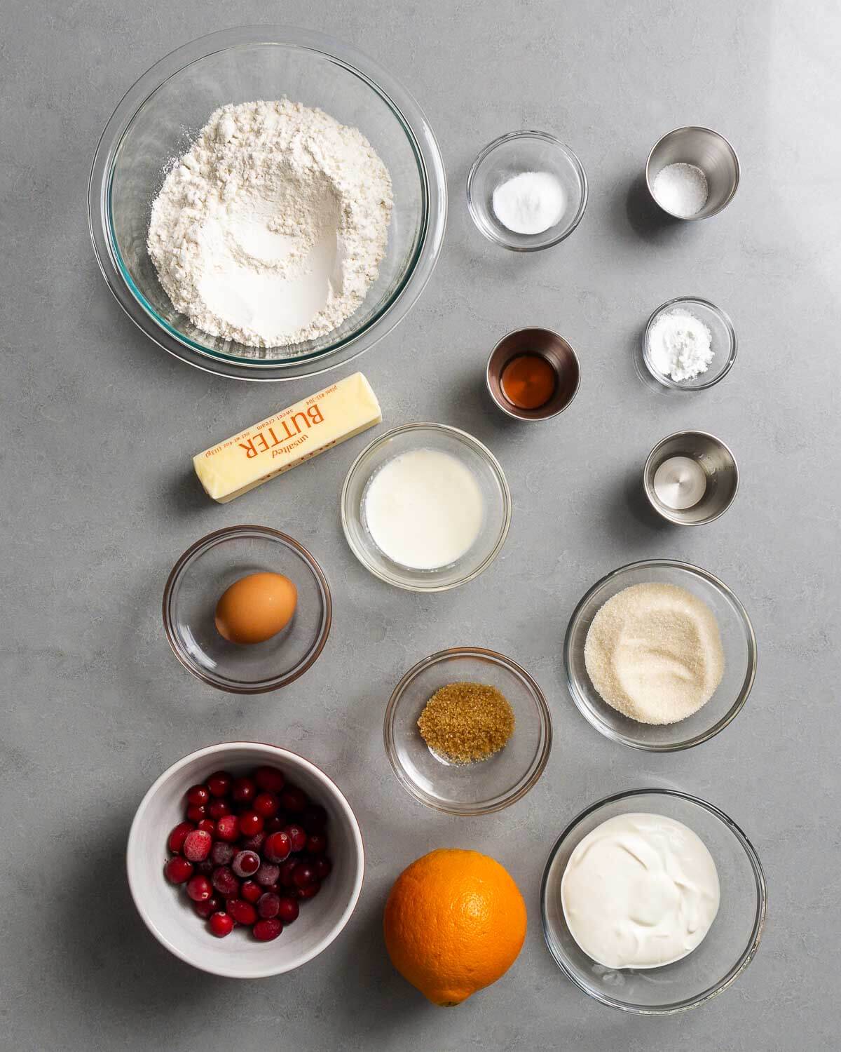 Overhead shot of recipe ingredients.