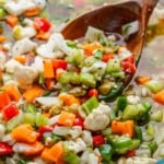 Giardiniera in large bowl Pinterest image.