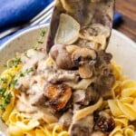 Beef stroganoff Pinterest image.