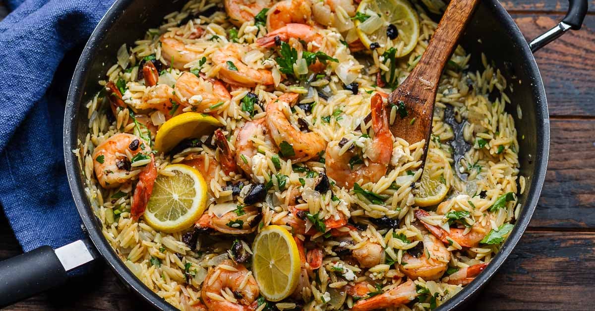 Orzo with Shrimp and Feta