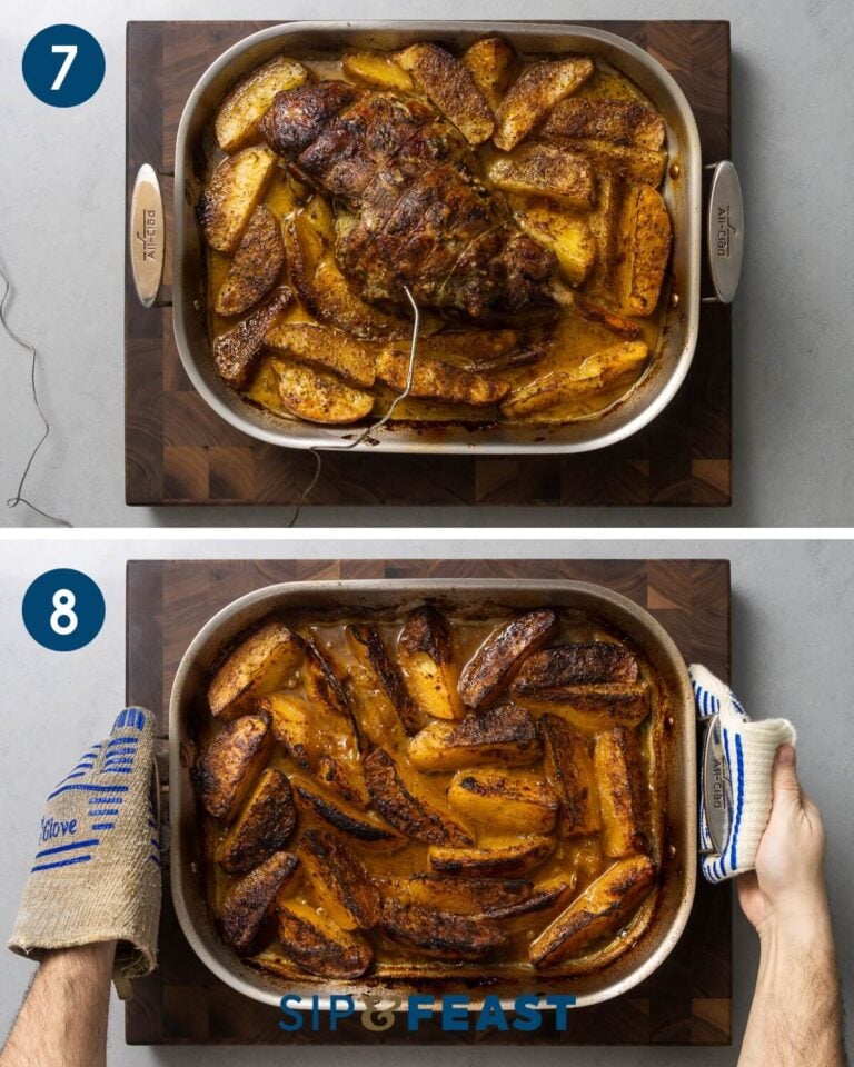 Greek Slow-Roasted Leg of Lamb with Potatoes - Sip and Feast