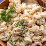NY deli shrimp salad Pinterest image.
