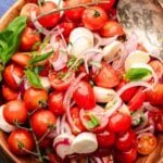 Tomato mozzarella salad Pinterest image.