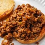 Sloppy Joe sandwich Pinterest image.