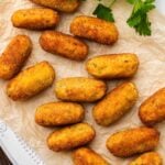 Italian potato croquettes Pinterest image.