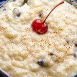 Rice pudding recipe Pinterest image.