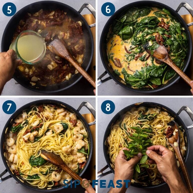 Creamy Sun Dried Tomato Shrimp Pasta - Sip and Feast