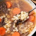Italian beef soup Pinterest image.