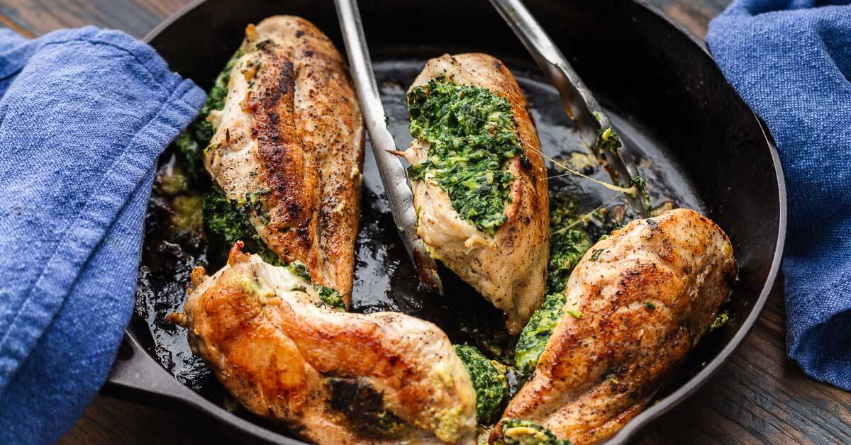Easy Spinach Stuffed Chicken Breasts - Sip and Feast
