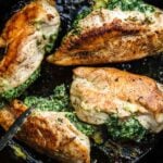 Easy stuffed chicken breasts Pinterest image.