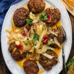 Pan fried meatballs Pinterest image.