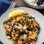 Spanakorizo Pinterest image.