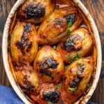 Greek stuffed onions Pinterest image.