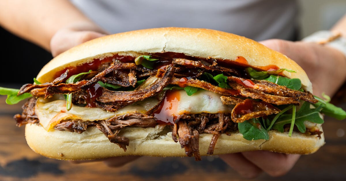Chuck Roast Sandwich with Crispy Onions - A Game Day Favorite