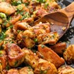 Garlic butter chicken bites Pinterest image.