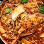 Lasagna soup Pinterest image.