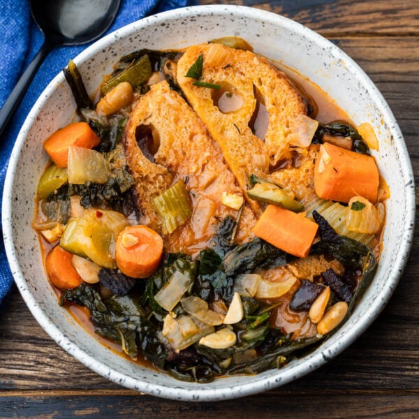 Bowl of ribollita soup.