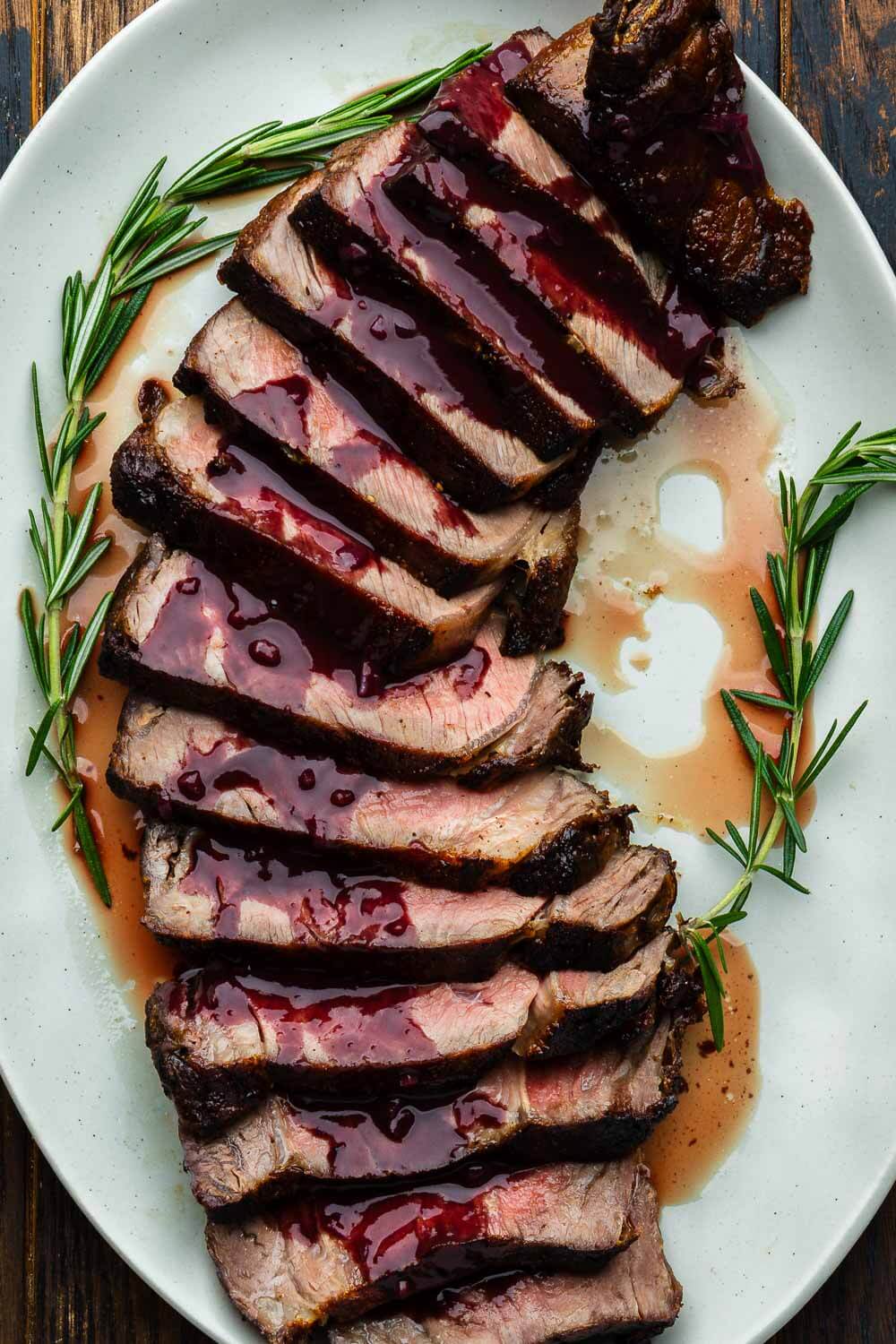 Ribeye Steak with Red Wine Sauce