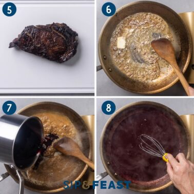 Ribeye Steak with Red Wine Sauce