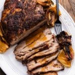 Roasted pork shoulder Pinterest image.