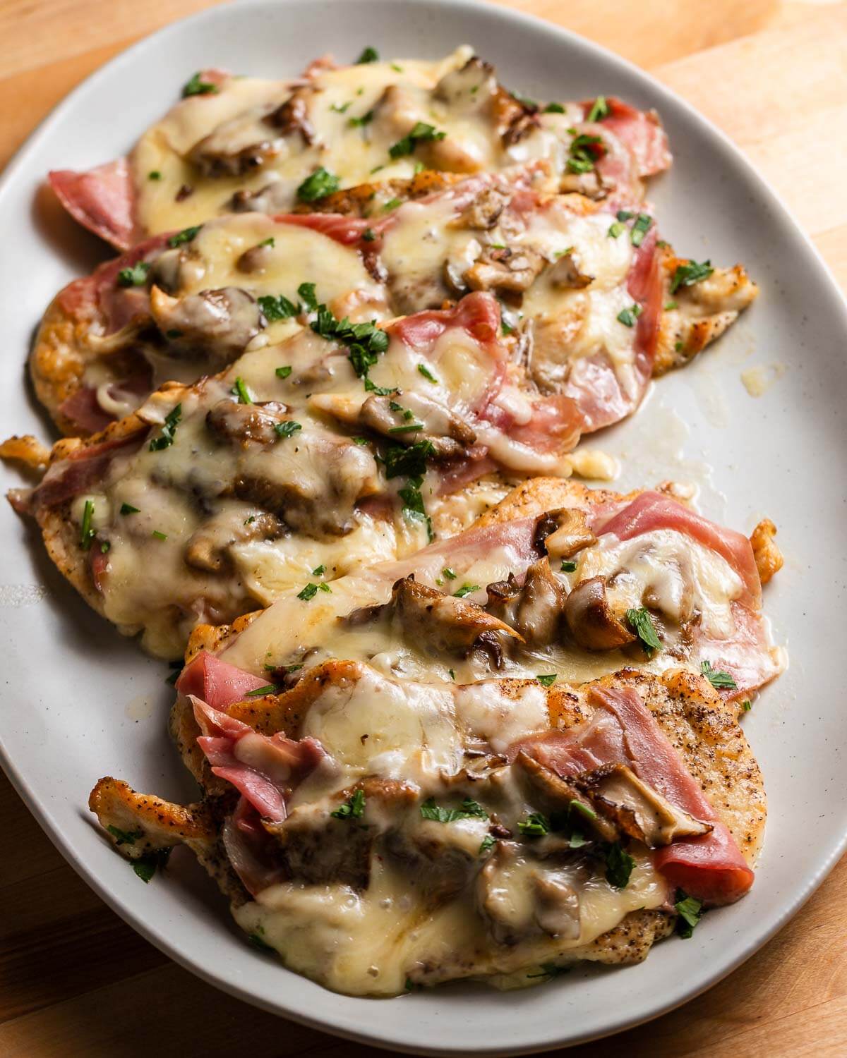 Large platter of Chicken Valdostana.