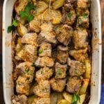 Parmesan steak and potatoes Pinterest image.