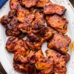 Oven bbq chicken thighs Pinterest image.