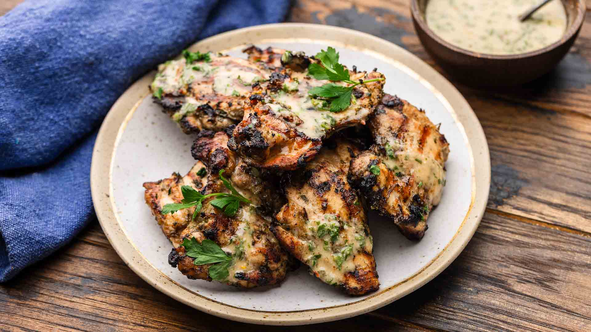 Grilled Chicken Thighs ( Easy Italian Marinade) - Sip and Feast